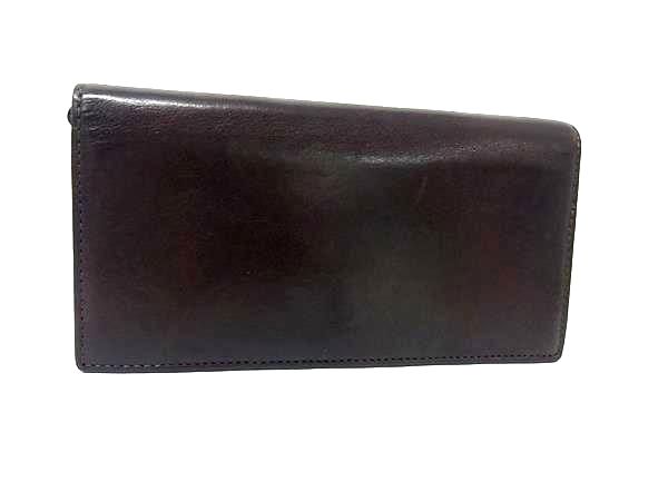 COACH コーチ レザー 二つ折り 長財布 ウォレット 札入れ 小銭入れ カード入れ メンズ ダークブラウン系 DK9202