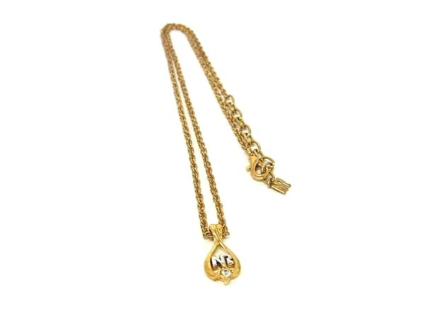 樂天商城 - ■美品■ NINA RICCI ニナリッチ ラインストーン ネックレス ペンダント アクセサリー レディース ゴールド系 DK9909