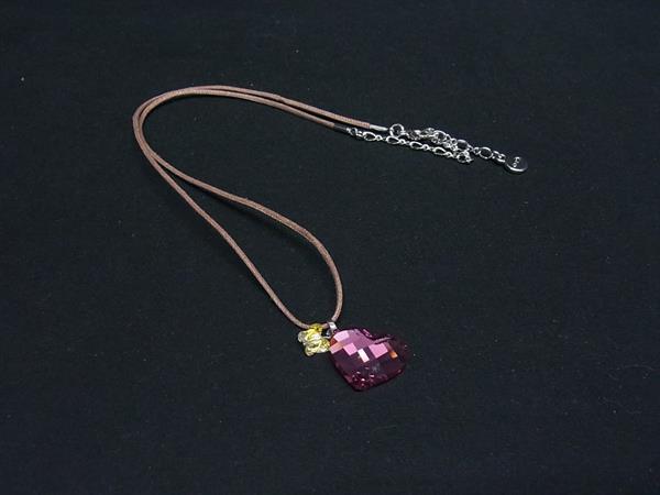 Red Coral - SWAROVSKI スワロフスキー ハート バタフライ ネックレス ペンダント アクセサリー レディース ブラウン系×ピンク系 DL0651