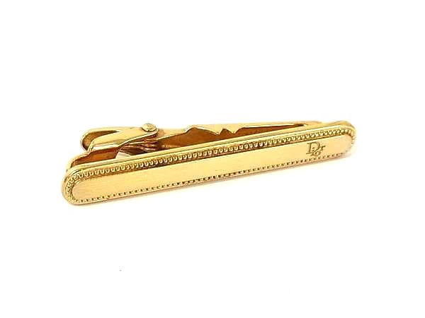 ■美品■ ChristianDior クリスチャンディオール ヴィンテージ タイクリップ ネクタイピン ビジネス 紳士 メンズ ゴールド系 DN3784