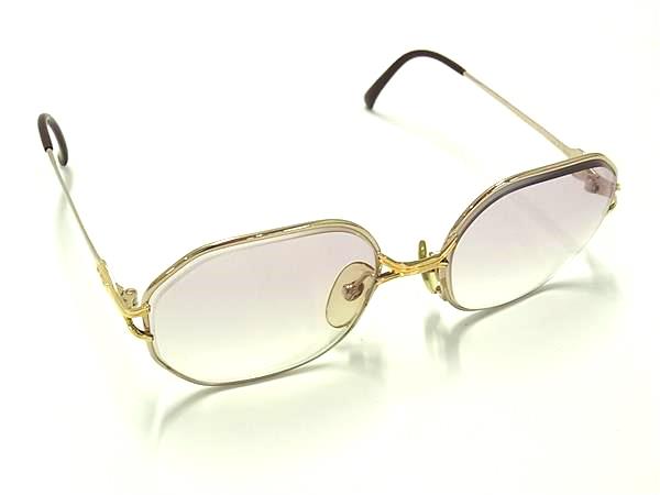 ■美品■ ChristianDior クリスチャンディオール 53□17 度入り サングラス メガネ 眼鏡 レディース ゴールド系 DK0810