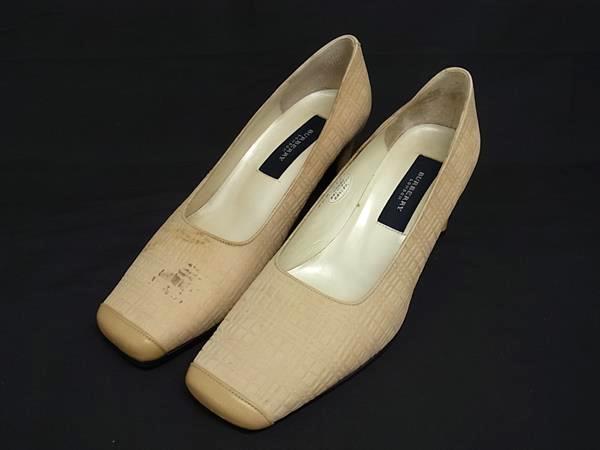 BURBERRY バーバリー スエード ヒール パンプス 表記サイズ 23 1/2 (約23.5cm) 靴 シューズ レディース ベージュ系 DL1331