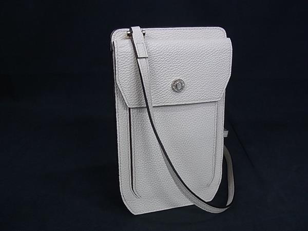 ■新品同様■ TOPKAPI トプカピ レザー クロスボディ モバイルポシェット ショルダーバッグ 斜め掛け レディース アイボリー系 FN8870