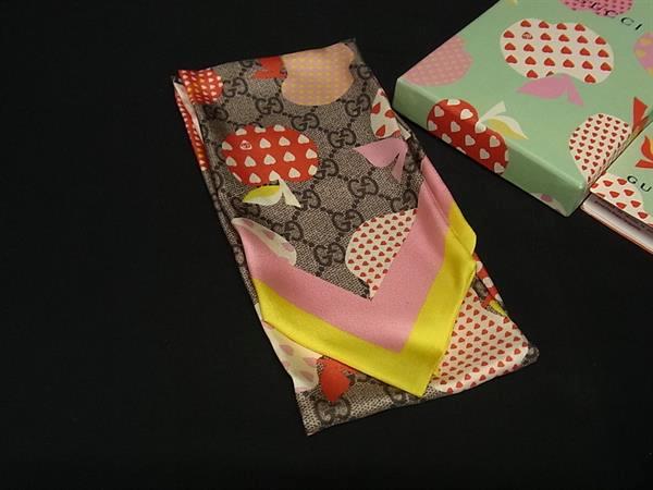 【お値下げ】GUCCI ツイリー リボン シルク スカーフ ピンク ネイビー お値下げ】GUCCI ツイリー リボン シルク スカーフ ピンク ネイビー お