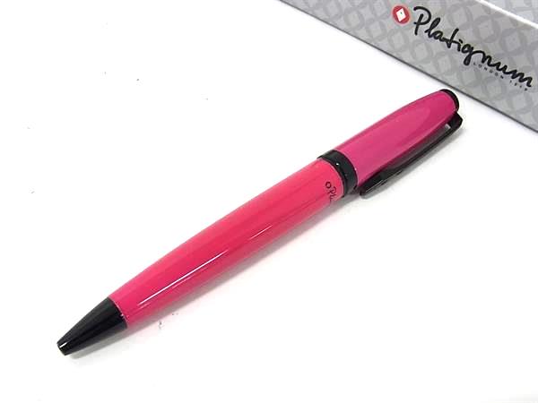 ■極美品■ Platignum プラティグナム スタジオ ツイスト式 ボールペン 筆記用具 文房具 ピンク系×ブラック系 DL0480