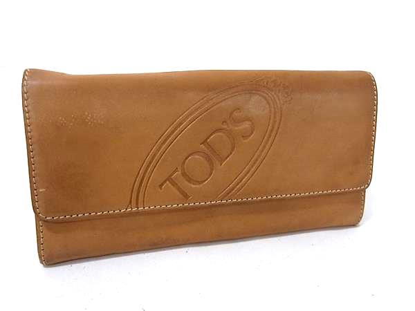 TODS トッズ レザー 三つ折り 長財布 ウォレット 札入れ 小銭入れ カード入れ レディース メンズ ブラウン系 DL1641