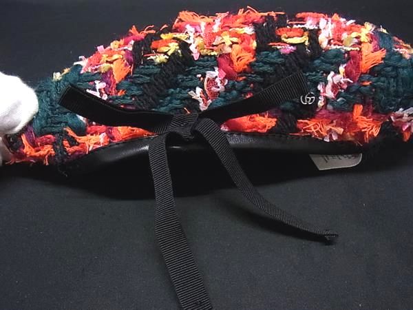 pleasure-Store 楽天市場店の■極美品■ GUCCI グッチ GGマーモント ウール×ナイロン等 ベレー帽 帽子 表記サイズ M 57cmレディース オレンジ系 HA6615｜アングル3