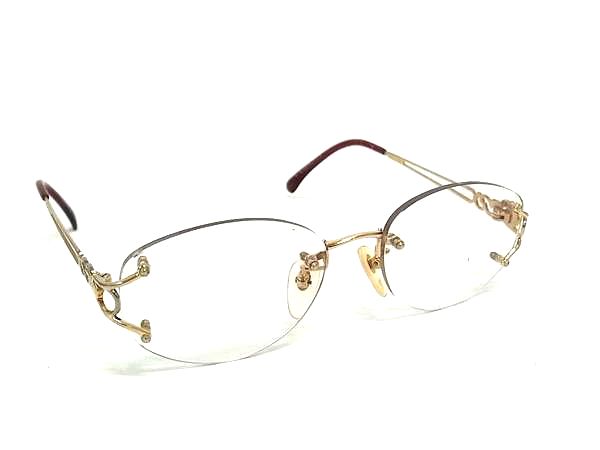 YVESSAINTLAURENT イヴサンローラン 30-7651 度入り メガネ めがね 眼鏡 レディース ゴールド系×レッド系 DL1483