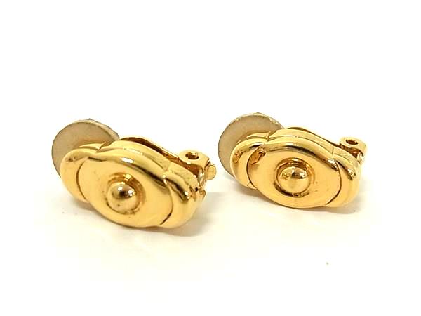 ■美品■ NINA RICCI ニナリッチ クリップ式 イヤリング アクセサリー レディース ゴールド系 DL3172