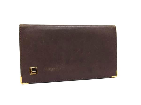 U, 吉 - dunhill ダンヒル コンフィデンシャル レザー 二つ折り 長財布 ウォレット 札入れ カード入れ メンズ レディース ブラウン系 DL3260