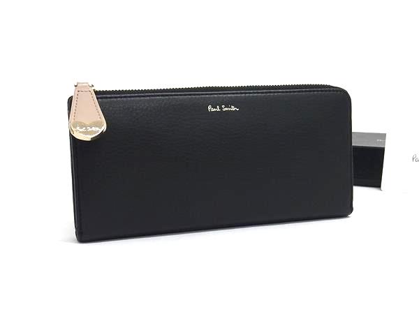 M - ■極美品■ Paul Smith ポールスミス レザー ハート L字ファスナー 長財布 ウォレット 小銭入れ 札入れ ブラック系 BP6563