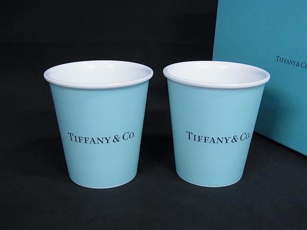 ■新品■未使用■ TIFFANY＆Co ティファニー ボーンチャイナ コーヒーカップ テーブルウェア 2個セット ティファニーブルー BS1630