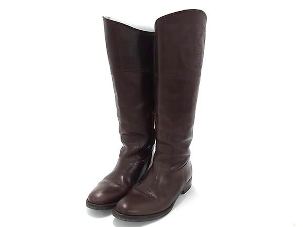 BALLY バリー レザー ロングブーツ 表記サイズ 35 1/2(22.5cm) 靴 シューズ レディース ブラウン系 DK1346