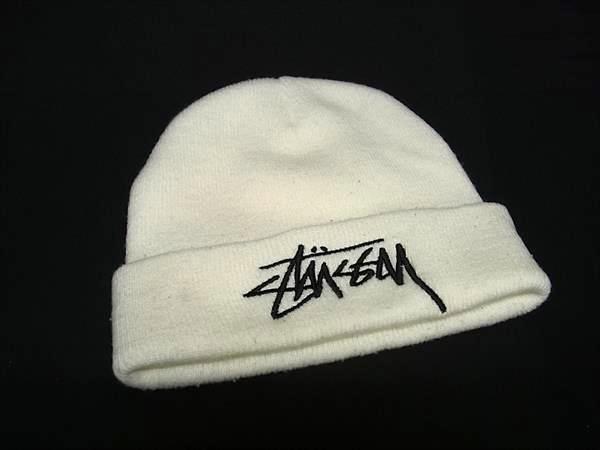 ■美品■ STUSSY ステューシー アクリル100％ ニット帽 帽子 メンズ レディース アイボリー系 DK1562