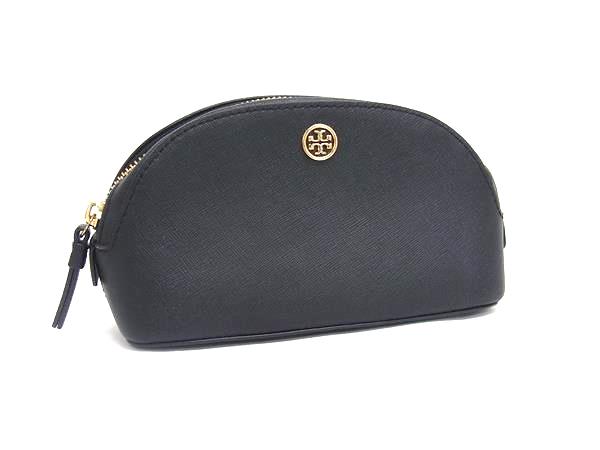 ■美品■ TORY BURCH トリーバーチ レザー ポーチ マルチケース 小物入れ レディース ブラック系 DK9032...