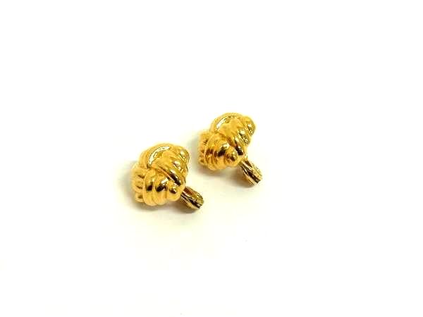 ■美品■ MONET モネ クリップ式 イヤリング アクセサリー レディース ゴールド系 DK9353