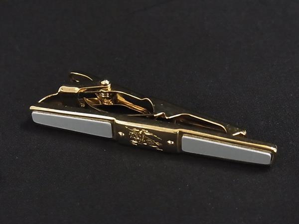 ■美品■ Burberrys バーバリーズ ネクタイピン タイクリップ アクセサリー ビジネス 紳士 メンズ ゴールド系 DK9381