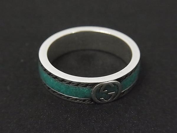 ■新品■未使用■ GUCCI グッチ 645573 J8410 8136 インターロッキングG SV925 リング 指輪 アクセサリー ブルー系 BR3280