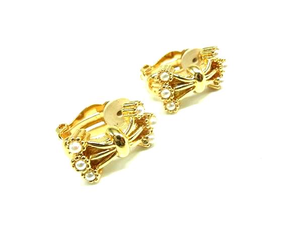 乐天商城 - ■美品■ NINA RICCI ニナリッチ クリップ式 イヤリング アクセサリー レディース ゴールド系 DL0261