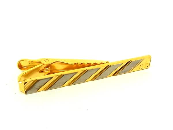 ■美品■ ChristianDior クリスチャンディオール ネクタイピン タイクリップ アクセサリー メンズ ゴールド系×シルバー系 DN4828