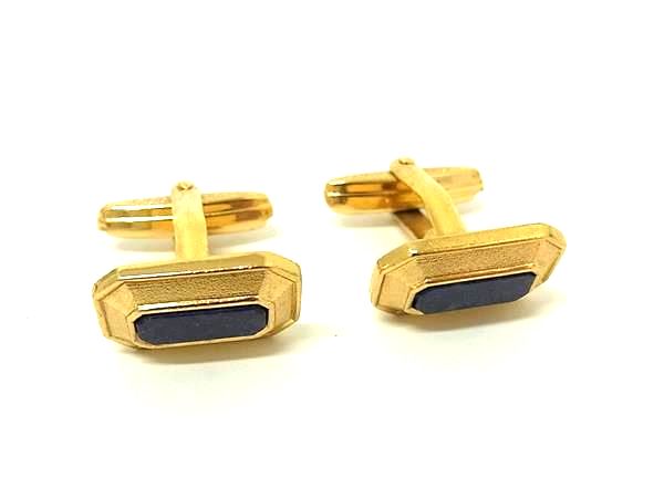 ChristianDior クリスチャンディオール ヴィンテージ カフスボタン カフリンクス アクセサリー メンズ ゴールド系×ネイビー系 DN4833