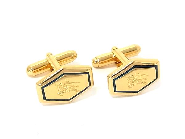 美品 Burberrys バーバリーズ カフリンクス カフスボタン アクセサリー ビジネス 紳士 メンズ ゴールド系×グリーン系 ypeace2015-10098061 pleasure-Store 楽天市場店 パッケージ画像