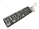 ■新品■未使用■ PRADA プラダ レザー キーリング キーホルダー チャーム メンズ レディース ブラック系×シルバー系 AQ1251