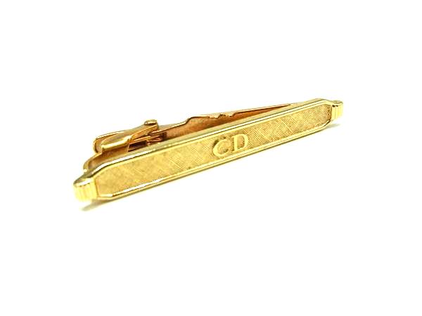 ChristianDior クリスチャンディオール ネクタイピン タイクリップ アクセサリー メンズ ゴールド系 DK4759