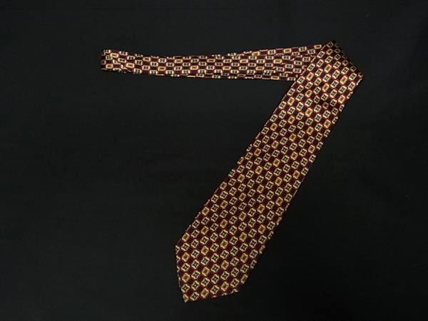 Burberrys バーバリーズ シルク100％ 総柄 ネクタイ ビジネス 紳士 メンズ レッド系×マルチカラー DL4071