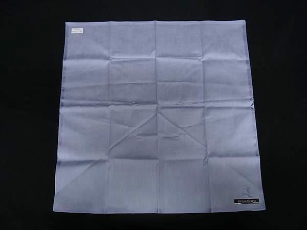 ■新品■未使用■ YVESSAINTLAURENT イヴサンローラン コットン100％ ハンカチーフ ポケットチーフ ライトパープル系 DL4454