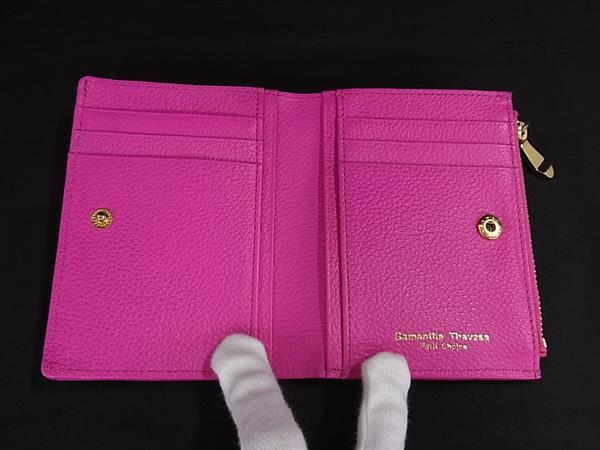 ■極美品■ Samantha Thavasa サマンサタバサ レザー 二つ折り 財布 ウォレット 札入れ 小銭入れ レディース ピンク系 DL4490