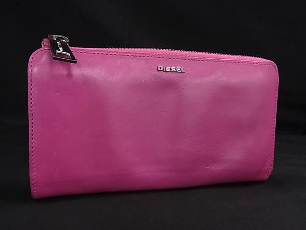 DIESEL ディーゼル レザー L字ファスナー 長財布 ウォレット 札入れ 小銭入れ カード入れ レディース ピンク系 DL4552