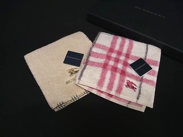 ■新品■未使用■ BURBERRY バーバリー ノバチェック コットン ハンドタオル タオルハンカチ ハンカチーフ 2点セット ベージュ系 DL4769