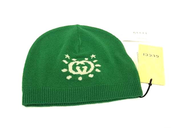 樂天商城 - ■新品■未使用■ GUCCI グッチ ウール100％ ベビーキャップ ニット帽 帽子 グリーン系 BN6453