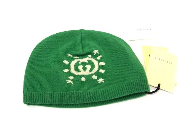乐天商城 - ■新品■未使用■ GUCCI グッチ 749513 3K206 3178 インターロッキングG ウール ニット帽 帽子 サイズ L キッズ グリーン系 BP6406