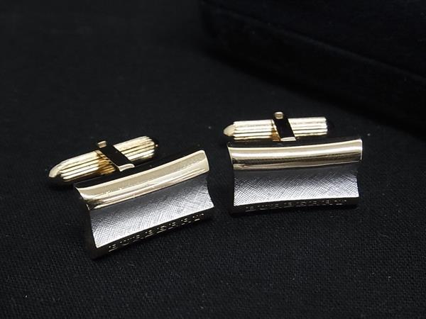 ■美品■ BURBERRY バーバリー カフス カフリンクス ビジネス 紳士 メンズ ゴールド系×シルバー系 DK2960