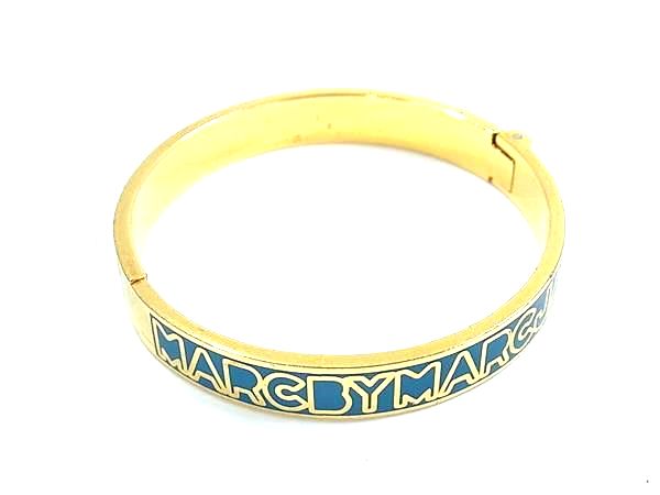 MARC BY MARC JACOBS マークバイマークジェイコブス ロゴ バングル アクセサリー レディース ブルー系×..