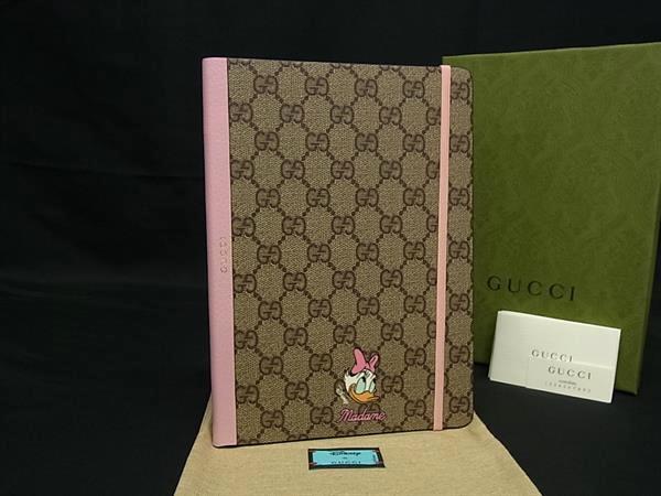 GUCCI GG柄 - ■新品■未使用■ GUCCI グッチ ディズニーコラボ デイジー GG柄 PVC×レザー ノートブック 手帳 ブラウン系×ピンク系 FN4937
