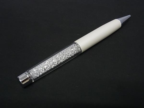 pleasure-Store 楽天市場店の■美品■ SWAROVSKI スワロフスキー クリスタルライン ツイスト式 ボールペン 筆記用具 文房具 ステーショナリー アイボリー系 DL3005｜アングル2