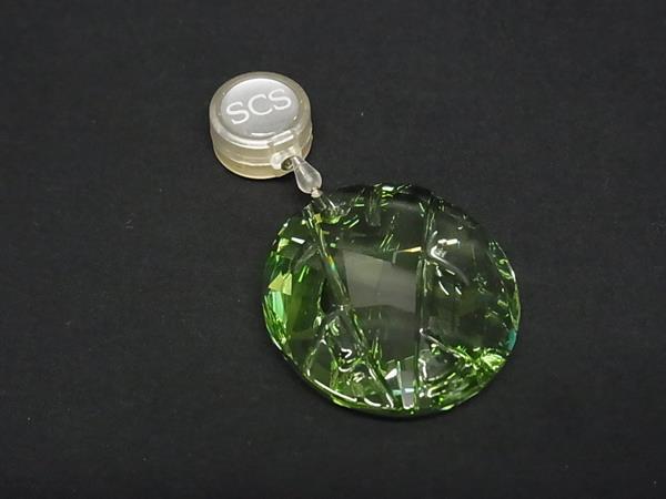 ■美品■ SWAROVSKI スワロフスキー バンブーオーナメント クリスタル サンキャッチャー インテリア アクセサリー グリーン系 DL3704