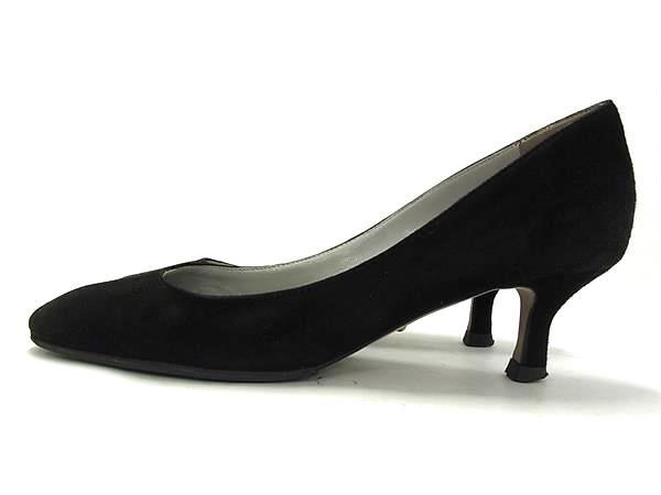 Sergio rossi セルジオロッシ スエード ヒール パンプス 表記サイズ35 (約22cm) 靴 シューズ レディース ブラック系 DL3852