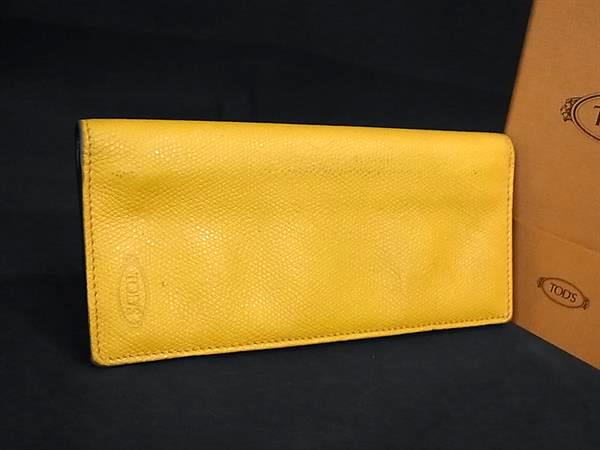 A, E, H, I, L, V, Y - TODS トッズ レザー 二つ折り 長財布 ウォレット 札入れ 小銭入れ カード入れ レディース イエロー系 DL4185
