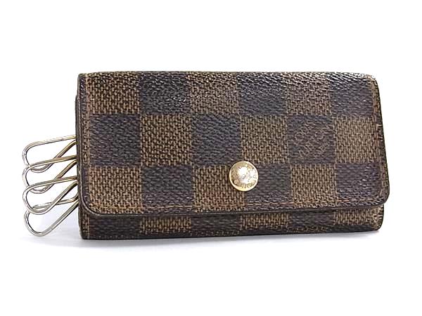LOUIS VUITTON ルイヴィトン N62631 ダミエ ミュルティクレ4 4連 キーケース 鍵入れ レディース メンズ ブラウン系 DL4187