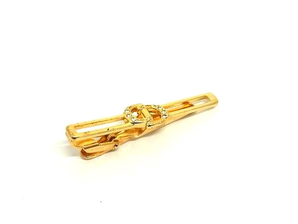 ■美品■ ChristianDior クリスチャンディオール ヴィンテージ ネクタイピン タイクリップ アクセサリー メンズ ゴールド系 DL4352
