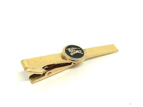 Burberrys バーバリーズ ネクタイピン タイクリップ アクセサリー ビジネス 紳士 メンズ ゴールド系×ネイビー系 DL4389