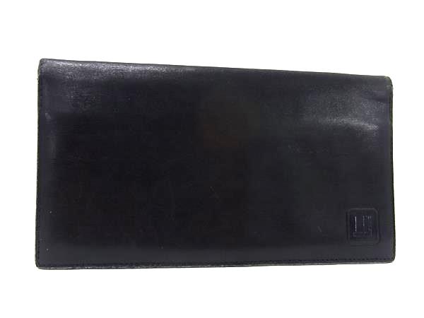 B, F, H, P - dunhill ダンヒル レザー 二つ折り 長財布 ウォレット 札入れ メンズ ブラック系 DL4641