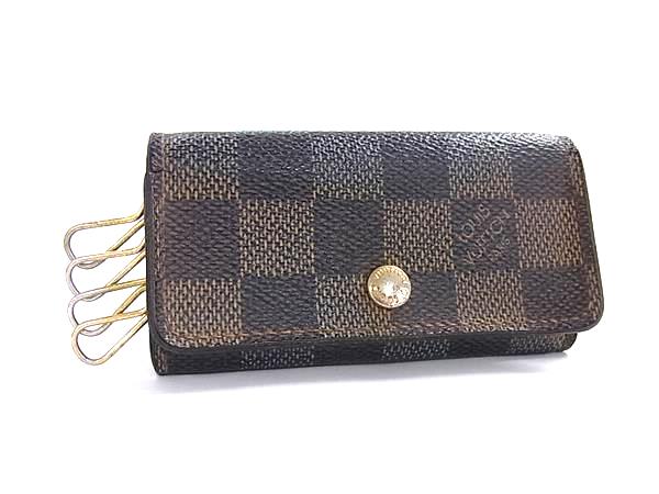 LOUIS VUITTON ルイヴィトン N62631 ダミエ ミュルティクレ4 4連 キーケース 鍵入れ レディース メンズ ブラウン系 DL5071