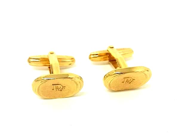 ■美品■ ChristianDior クリスチャンディオール ヴィンテージ カフリンクス カフスボタン アクセサリー メンズ ゴールド系 DN7441