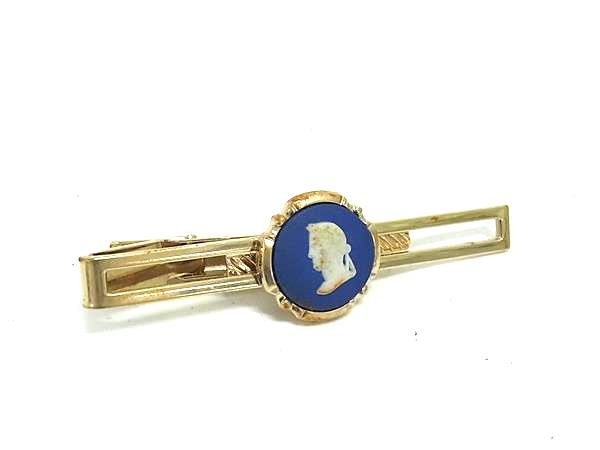 WEDGWOOD ウェッジウッド ジャスパー カメオ ネクタイピン タイクリップ アクセサリー ビジネス 紳士 メンズ ゴールド系 DN7757