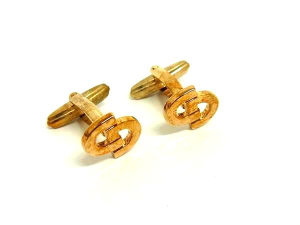 ChristianDior ディオール ヴィンテージ カフリンクス カフスボタン アクセサリー ビジネス 紳士 メンズ ゴールド系 DL4977